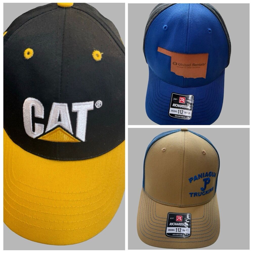 Lot of 3 Richardson 112 Trucker Hats‎ | CAT United Rentals Trucking